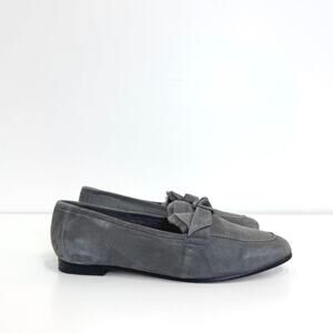 ALEXANDRE BIRMAN Clarita Gray Suede Shearling Lined Loafers 39.5 Leather Shoes